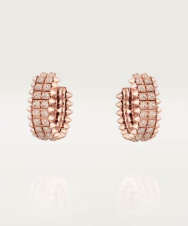 Clash de Cartier Hoop Earrings, Double Row, Paved