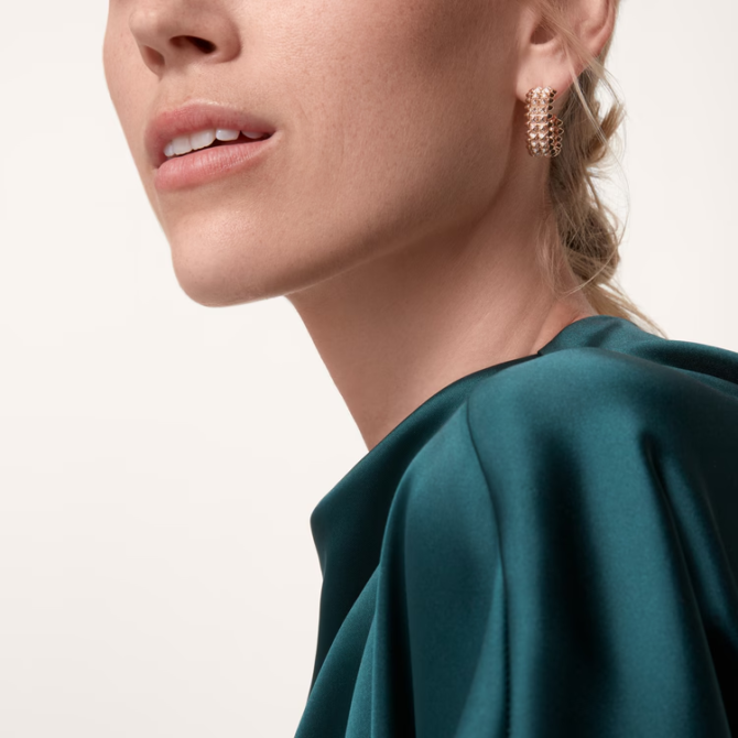 Clash de Cartier Hoop Earrings, Double Row, Paved