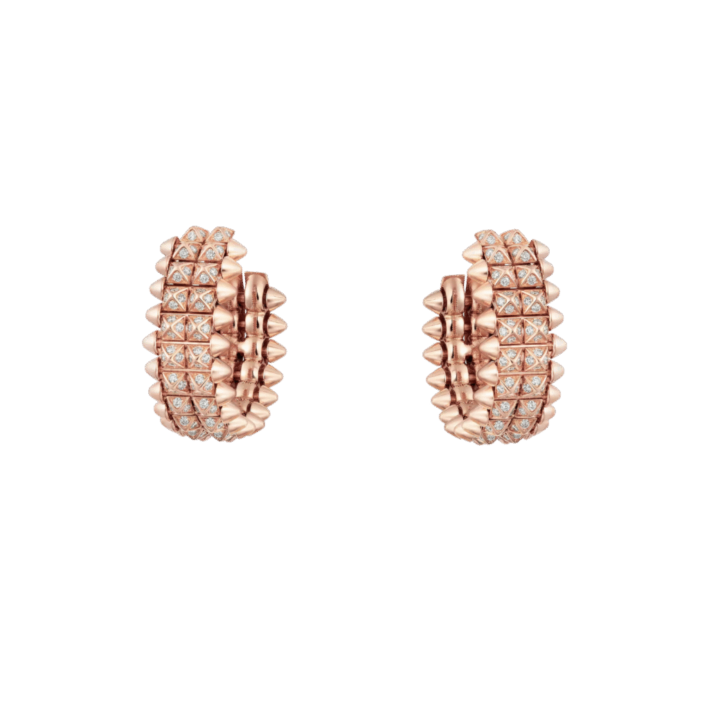 Clash de Cartier Hoop Earrings, Double Row, Paved