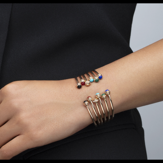 Piaget Possession Open Bangle Bracelet, Rose Gold, Malachite