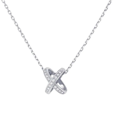 Jeux de Liens Pendant, Rose Gold, Diamonds