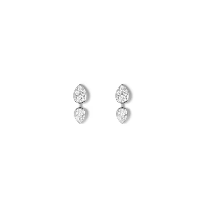 Joséphine Ronde d'Aigrettes Earrings White Gold, Diamonds