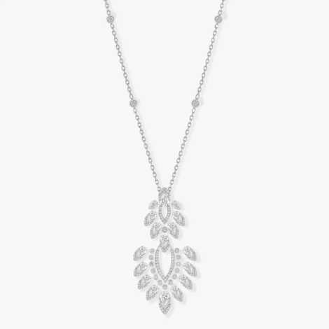 Desert Bloom Long Necklace White Gold Diamond Necklace