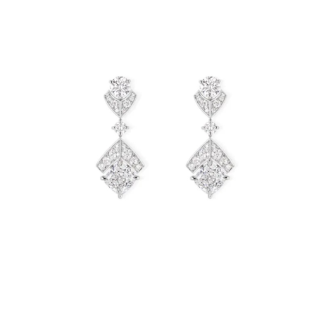 Joséphine Éclat Floral Earrings White Gold, Diamonds