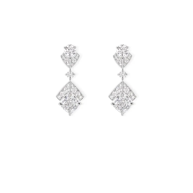 Joséphine Éclat Floral Earrings White Gold, Diamonds