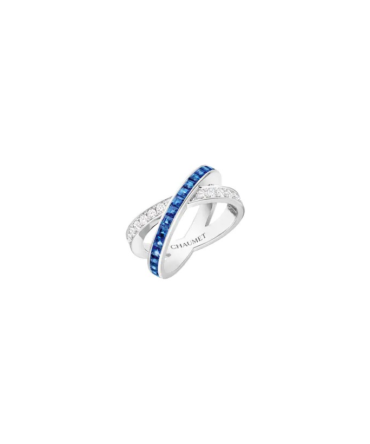Jeux de Liens Ring White Gold, Sapphires, Diamonds