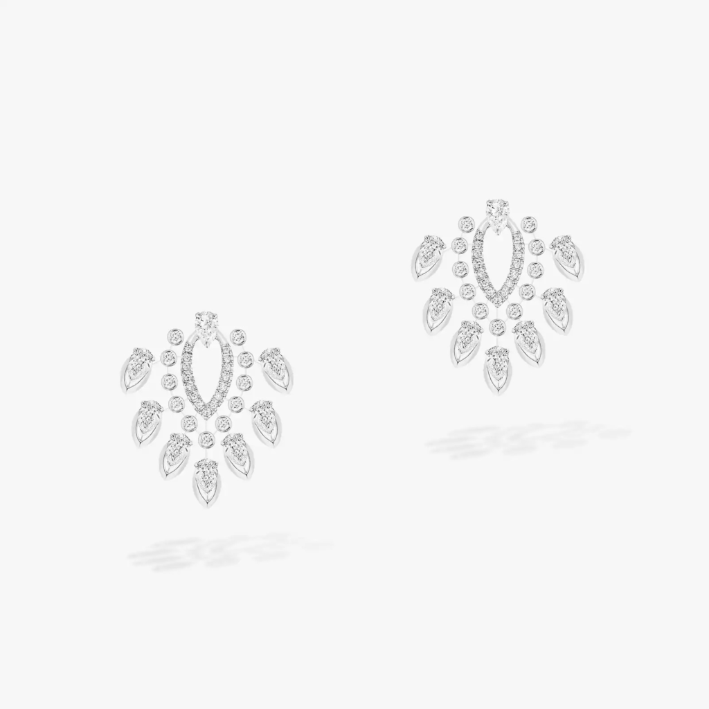Desert Bloom White Gold Diamond Earrings