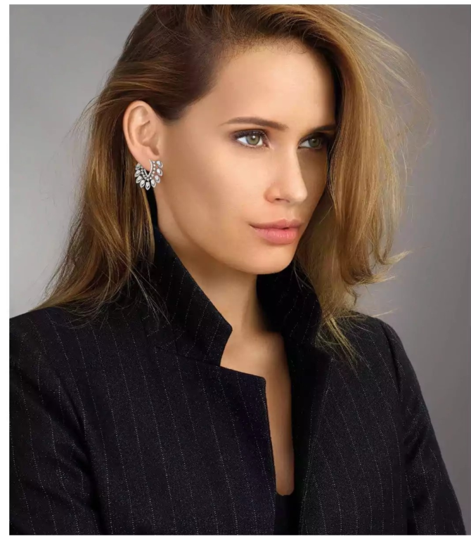 Desert Bloom L White Gold Diamond Earrings