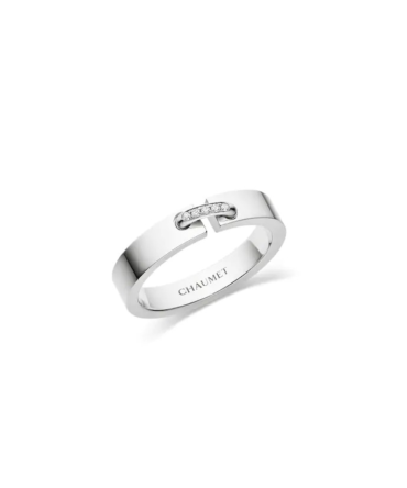 Liens Évidence Wedding Band, Diamonds, 4mm