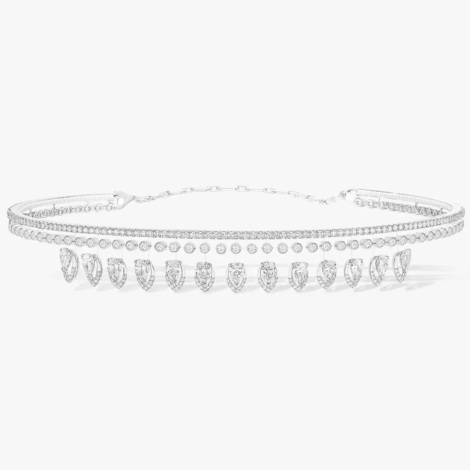 Choker Skinny Desert Bloom White Gold Diamond Necklace
