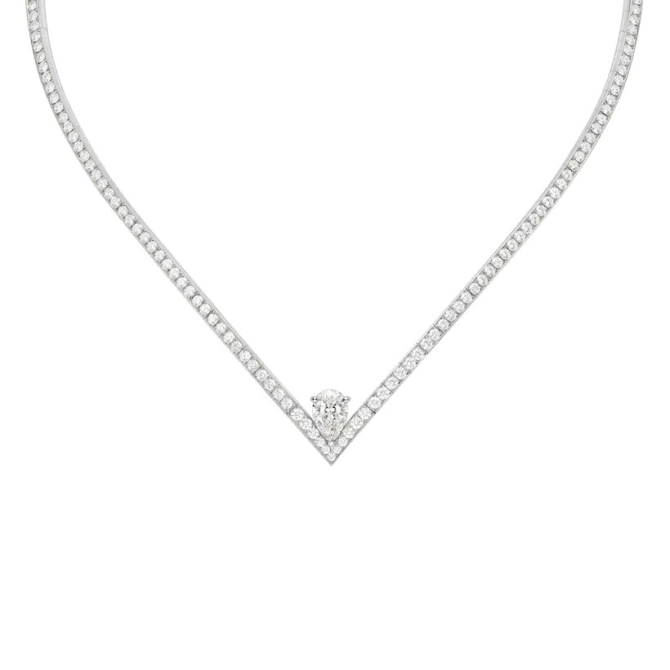 Joséphine Aigrette Necklace White Gold, Diamonds