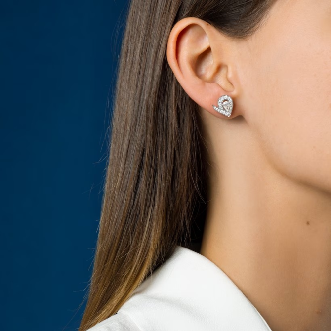 Joséphine Aigrette Earrings White Gold, Diamonds