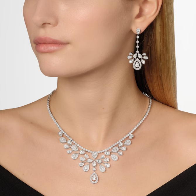 Joséphine Aigrette Impériale Earrings White Gold, Diamonds