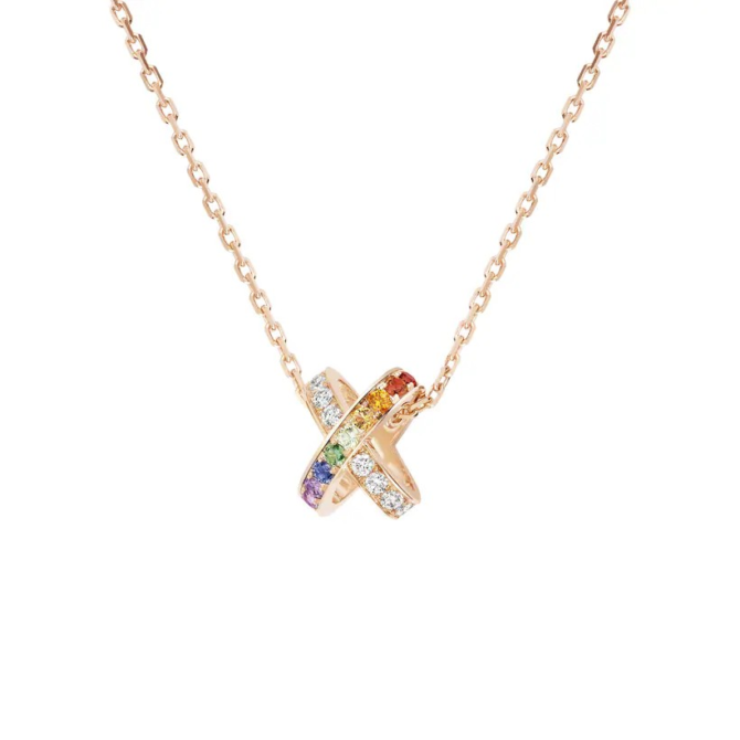 Jeux de Liens Pendant, Rose Gold