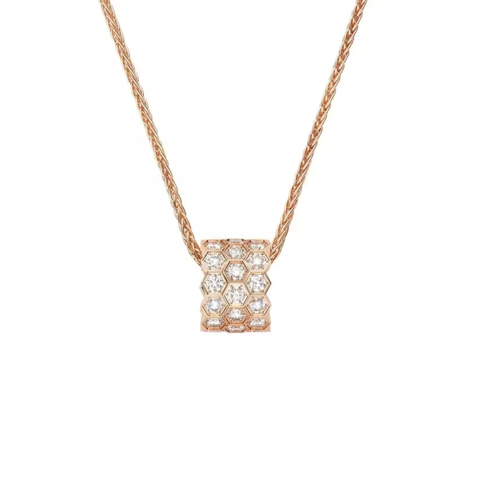 Bee de Chaumet Medium Model Pendant Rose Gold, Diamonds