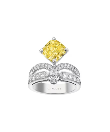 Joséphine Éclat Floral 3cts Solitaire Platinum, Yellow Diamond, Diamonds