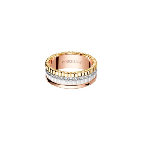 Quatre White Edition Small Ring, Diamonds