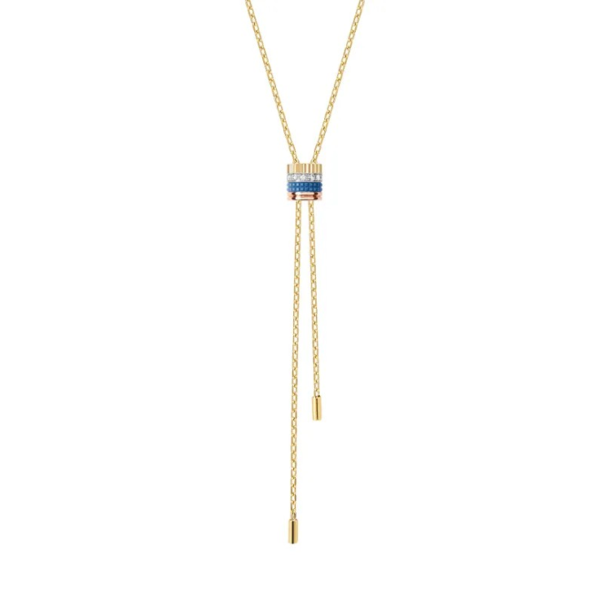 Quatre Blue Edition Tie Necklace, Small Model