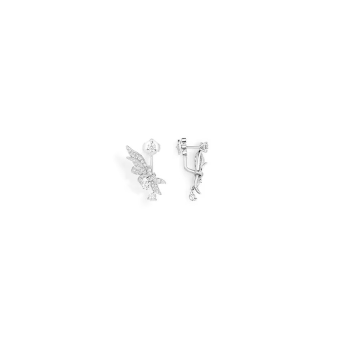 Laurier Earrings White Gold, Diamonds