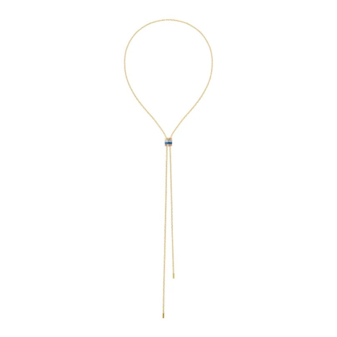 Quatre Blue Edition Tie Necklace, Large Model
