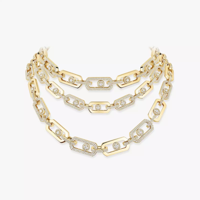 So Move 3-row Diamond Necklace