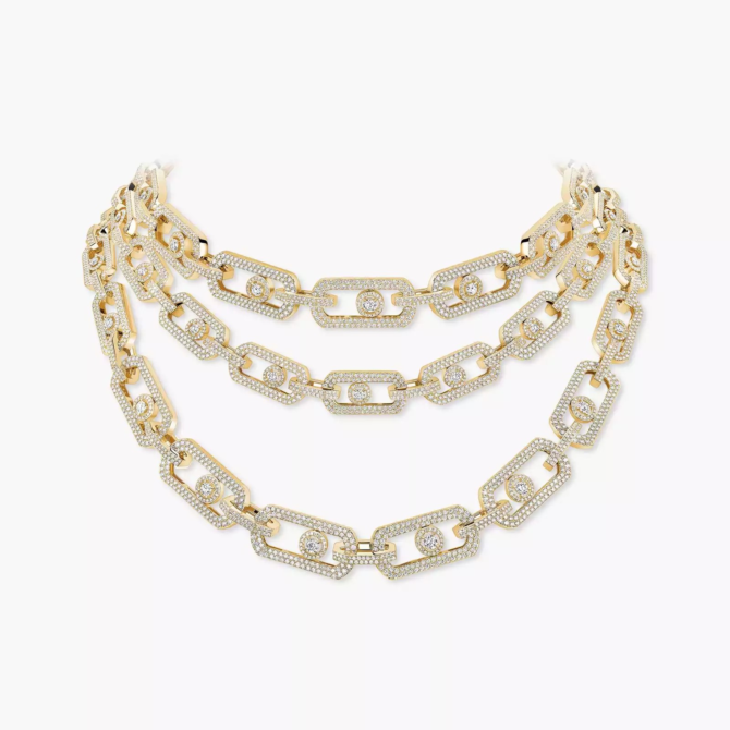 So Move 3-row Pavé Diamond Necklace