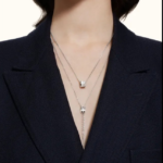 Quatre Double White Edition Tie Necklace, Small Model - Image 2
