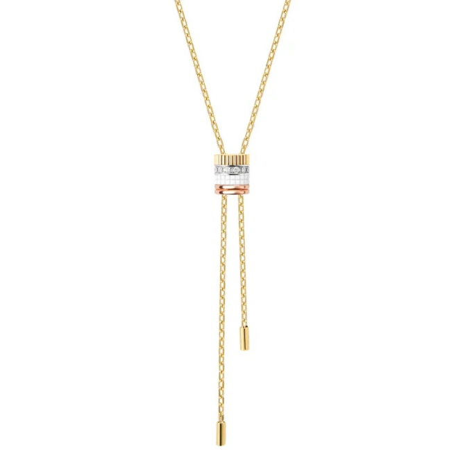 Quatre White Edition Tie Necklace, Large Model