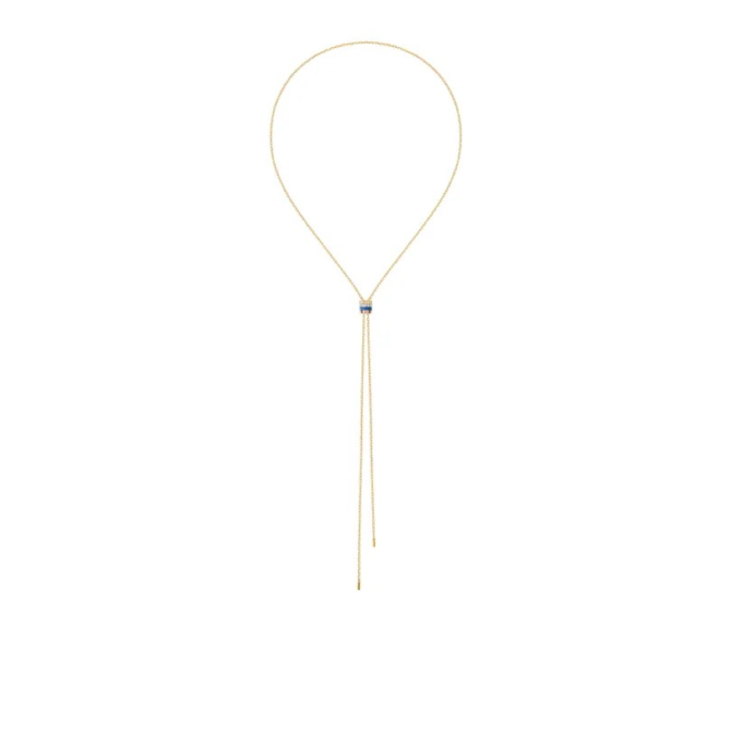 Quatre Blue Edition Tie Necklace, Small Model