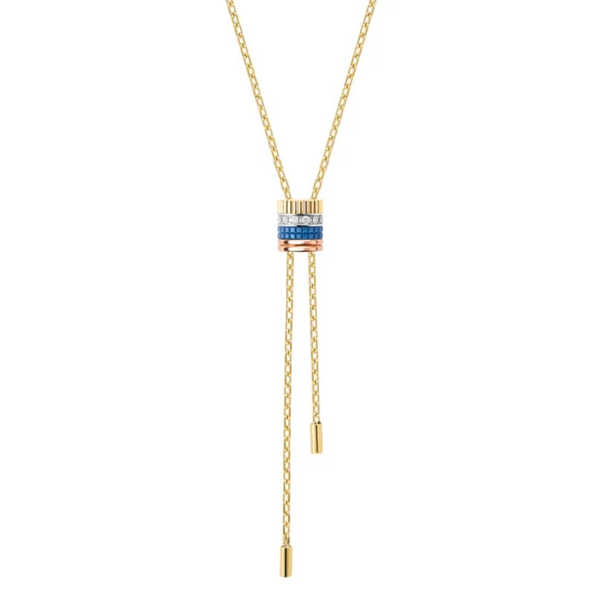 Quatre Blue Edition Tie Necklace, Large Model
