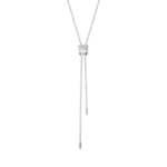 Quatre Double White Edition Tie Necklace, Small Model