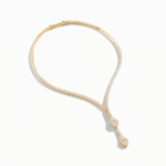 Cleo Full Diamond Drop Collar Channel Set Diamond Necklace