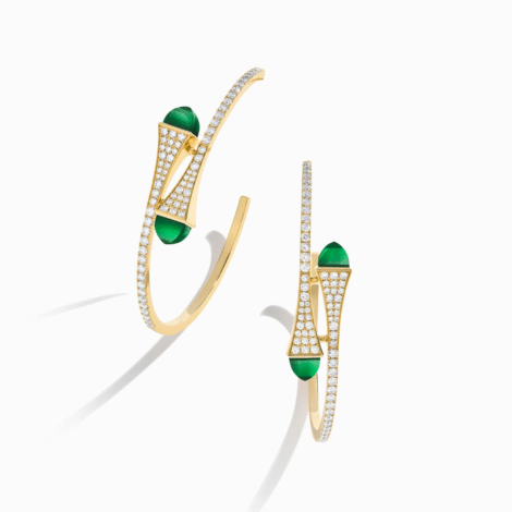 Cleo Diamond Midi Hoop Earrings