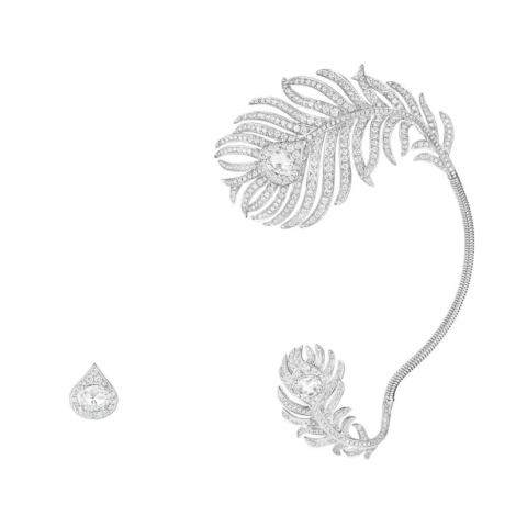 Asymmetrical Plume de Paon Earrings