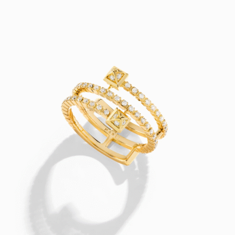 Cleo Lotus Full Diamond Twist Ring