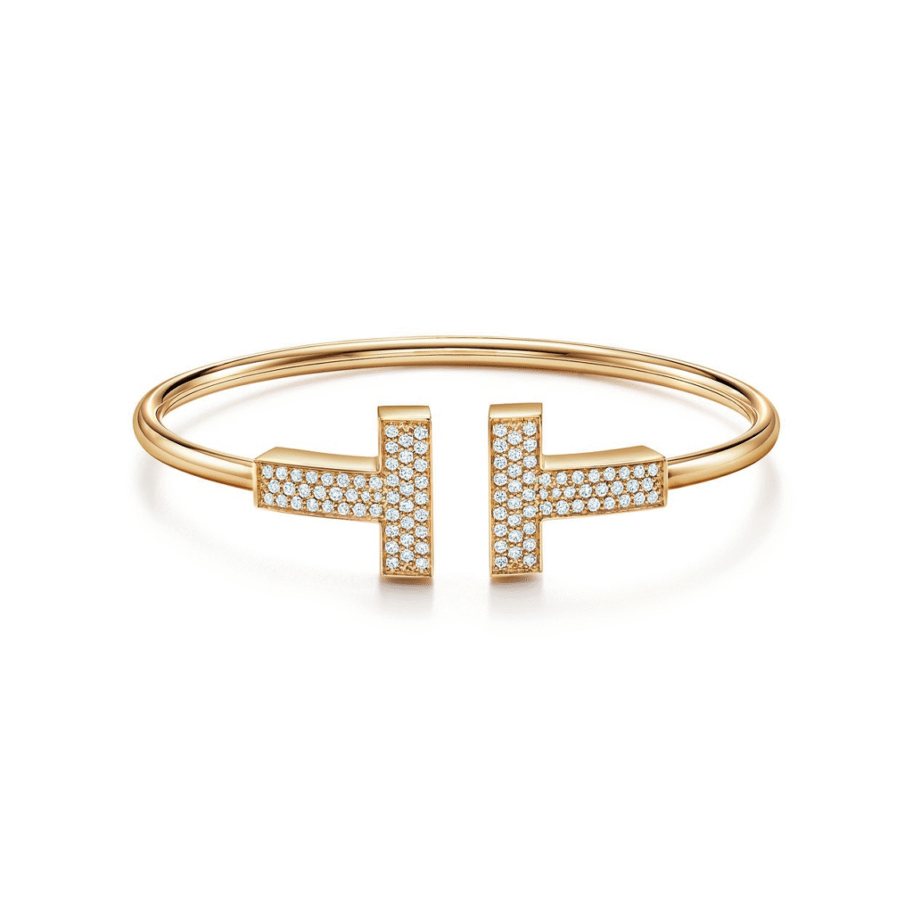 Tiffany T Wide Diamond Wire Bracelet