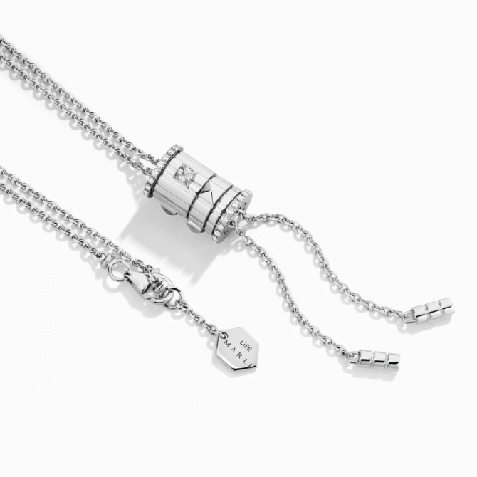 LIFE Full Diamond Spinning Cravat Necklace