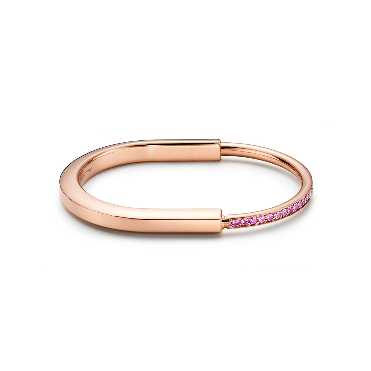 Tiffany Lock Bangle in Rose Gold with Pink Sapphires