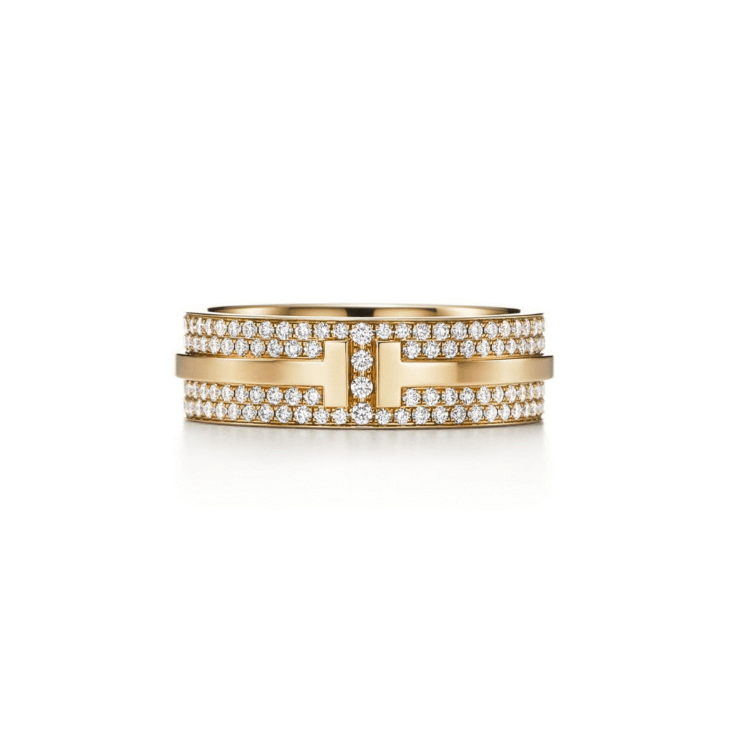 Tiffany T Wide Pavé Diamond Ring