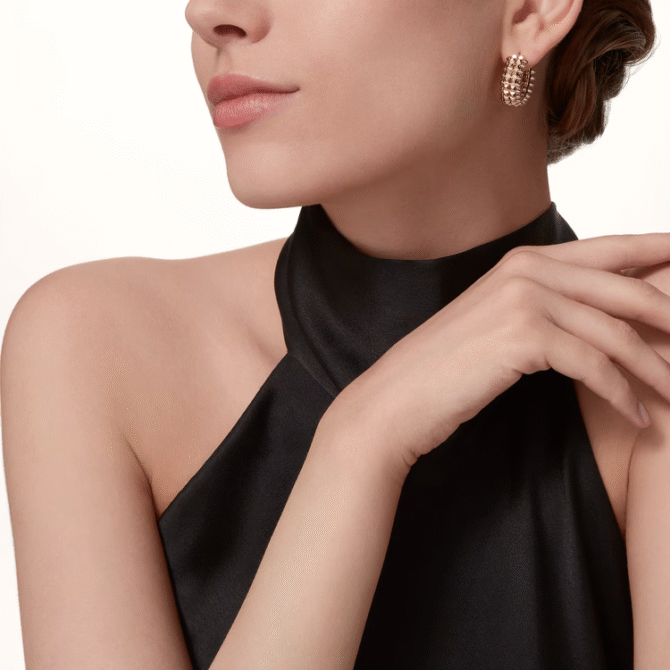 Clash de Cartier Hoop Earrings, Double Row