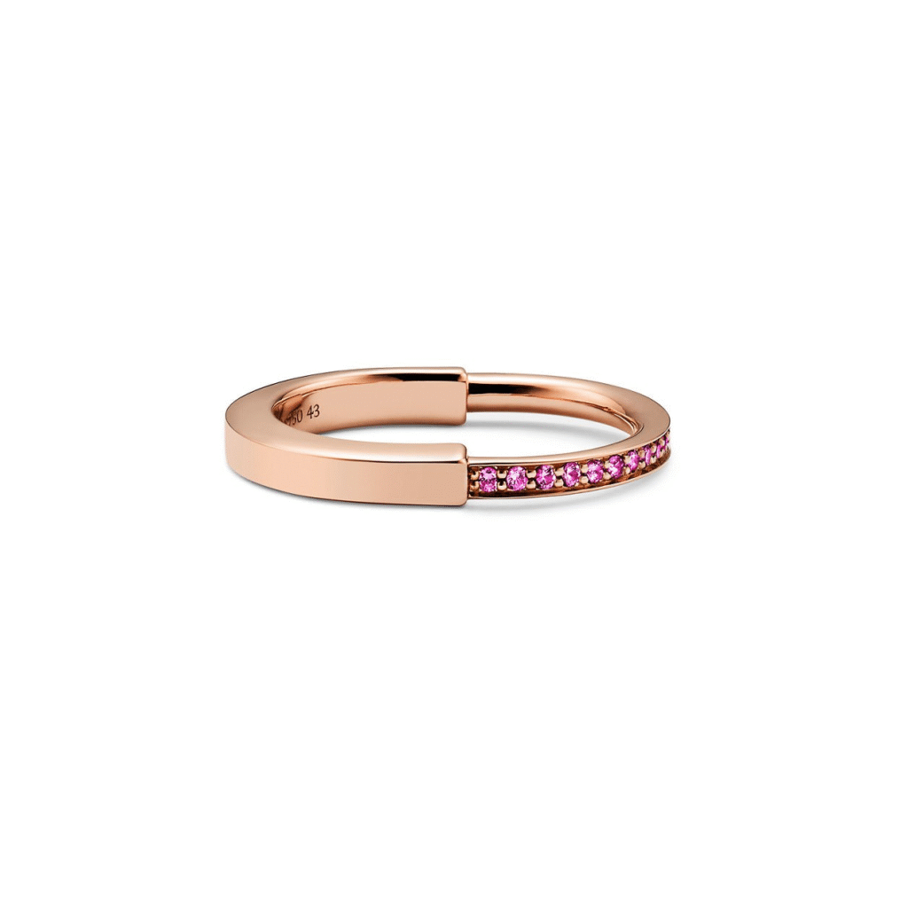 Tiffany Lock Small Ring in Rose Gold with Pink Sapphires