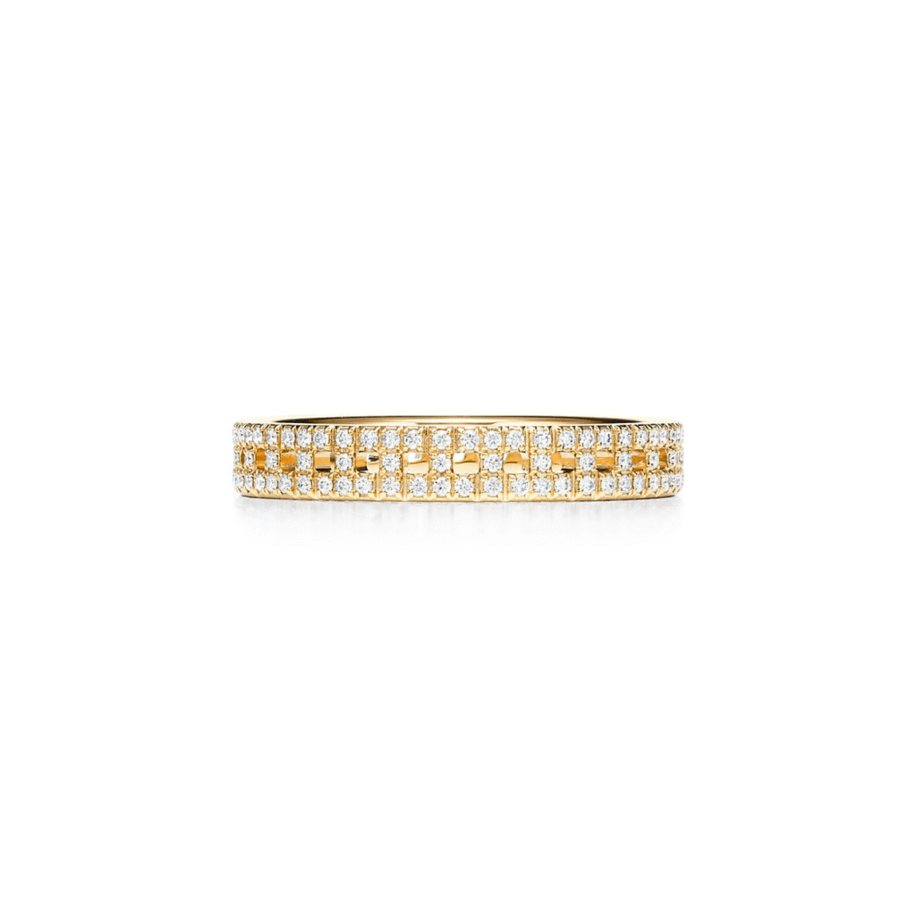 Tiffany T True Narrow Ring with Pavé Diamonds