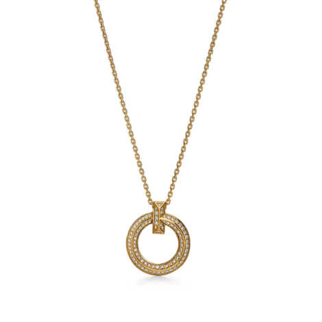 Tiffany T T1 Narrow Circle Pendant with Pavé Diamonds
