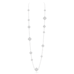 Magic Alhambra Long Necklace, 16 Motifs, White Gold, Diamond