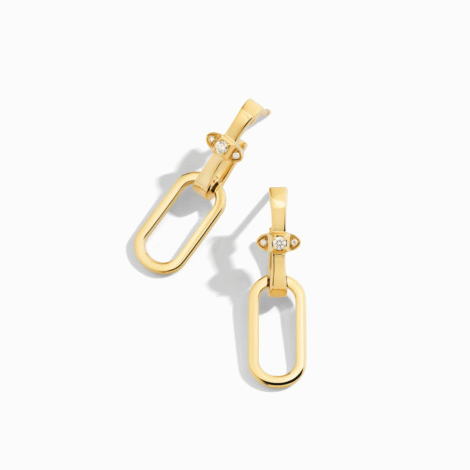 Tip-Top Link Gold Drop Earrings