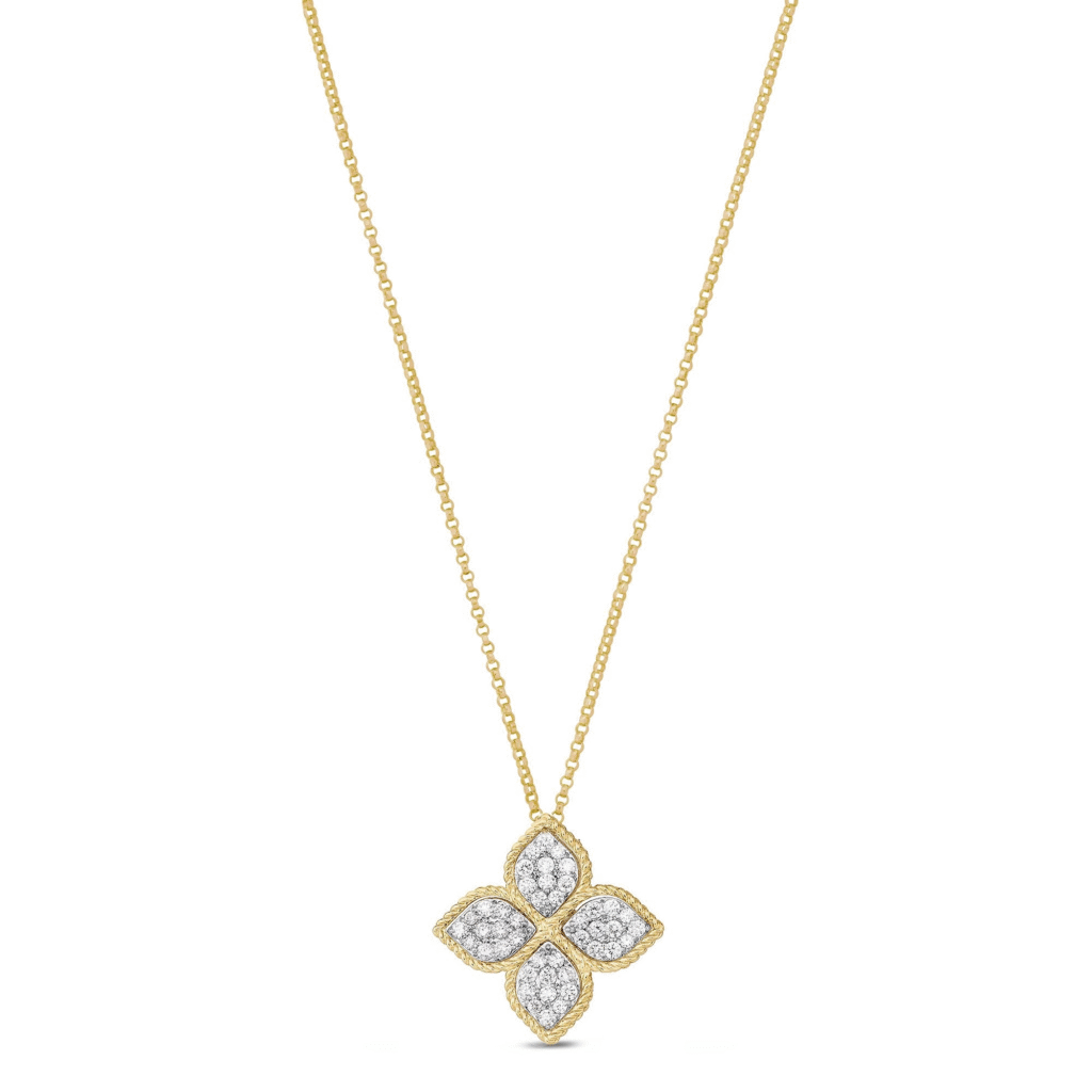 Princess Flower Pendant with Diamonds