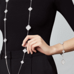 Magic Alhambra Long Necklace, 16 Motifs, White Gold, Diamond - Image 2