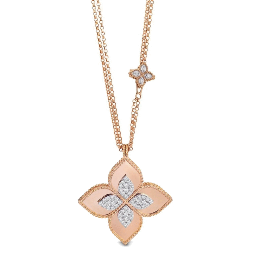 Princess Flower Pendant with Diamonds