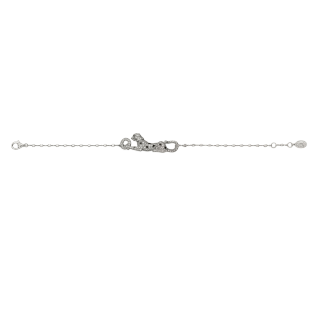Panthčre de Cartier Bracelet, On Chain, Half-Paved