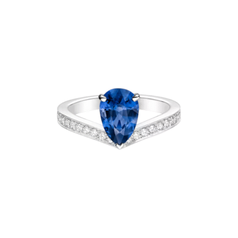 Joséphine Aigrette Solitaire Ring Platinum, Sapphire, Diamonds